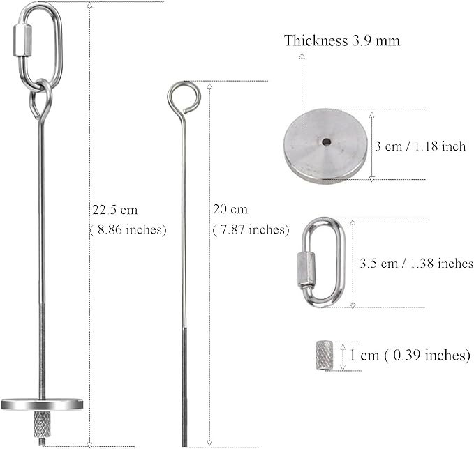 2pcs Hanging Bird Treat Skewer Parrot Fruit Feeder, 8.9 Inch Stainless Steel Bird Food Holder Parrot Fruit Food Skewer with Washer Nut Parakeet Treat Holder Feeder for Parrot Budgie Conure, LXLVOUEG