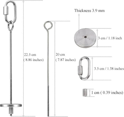2pcs Hanging Bird Treat Skewer Parrot Fruit Feeder, 8.9 Inch Stainless Steel Bird Food Holder Parrot Fruit Food Skewer with Washer Nut Parakeet Treat Holder Feeder for Parrot Budgie Conure, LXLVOUEG