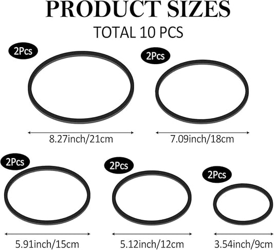 10 Pcs Fish Feeding Rings Set 5 Sizes Aquarium Round Feeder Ring for Fish Tank Aquarium Floating Plant Corral for Intercepts Floating Plants Black