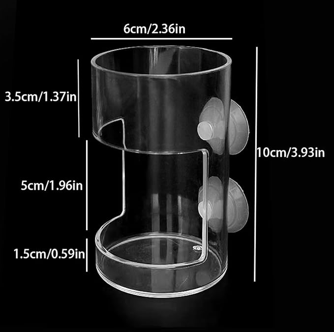 2 Pcs Fish Tank Feeding Tray with Suction Cup, Acrylic Feeding Tube Fish Food Holder, Automatic Fishing Feeder Aquarium Tank Divider Supplies, Breeder Box for Aquarium Accessories