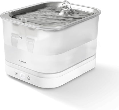 Cat Water Fountain Stainless Steel Battery Operated with Wireless Pump 84oz/2.5L Cat Water Dispenser Cordless Water Fountain with Motion Sensor, Ultra Quiet Pump, Multi-Filtration, Easy Clean