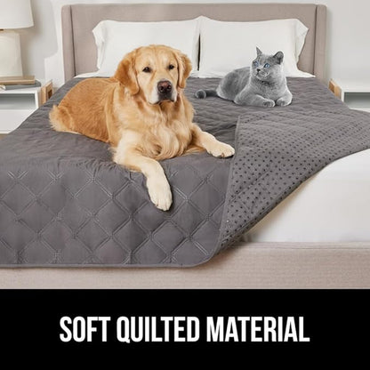 GORILLA GRIP Waterproof Dog Blanket, 68x82 Couch Cover for Dogs Washable, Protects Sofa, Furniture, Crate, Car, RV Essentials Pet Supplies, Tear and Slip Resistant Leakproof Cushion Cover, Charcoal