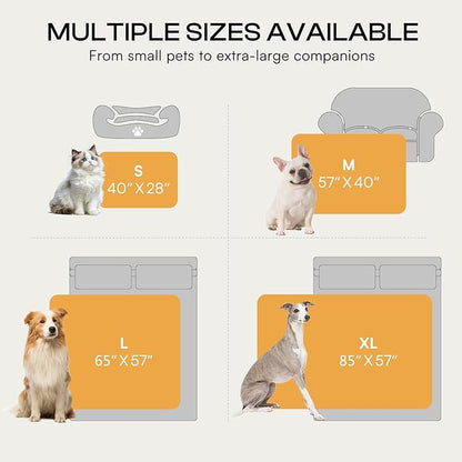 Luciphia Waterproof Dog Blanket for Large Dogs Ultra-Soft Calming Cut Pile Flannel Throw Durable & Warm Furniture Protection for Couch Bed Pet Blanket Machine Washable Stone Gray,L(65''x57'')