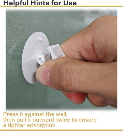 6 Packs Shower Curtain Clips with Suction Cup to Prevent Water Splashing Out, Windproof Splash Guard | Just Press Clip onto Wall| White