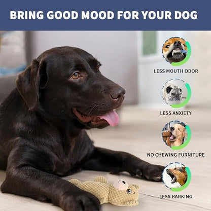 Act boldly 5-Pack Squeaky Dog Toys – Durable Animal-Shaped Plush Chew Toys for Dogs, Handmade Interactive Puppy Toys with Squeaker, Perfect for Reducing Destructive Behavior