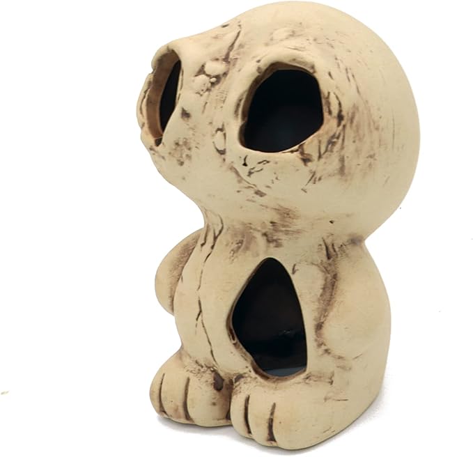 ALEGI Aquarium Ceramic Decoration Mountain, Cave Rock for Cichlids, Betta Fish Tank (Monster)