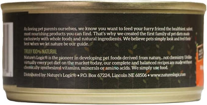 Nature's Logic Wet Can Cat Food - Feline Duck & Salmon Feast 95% Animal Ingredients - No Synthetic Vitamins, Minerals or Artificial Additives, 100% Natural, Grain-Free- Duck & Salmon (5.5 oz, 24 pack)