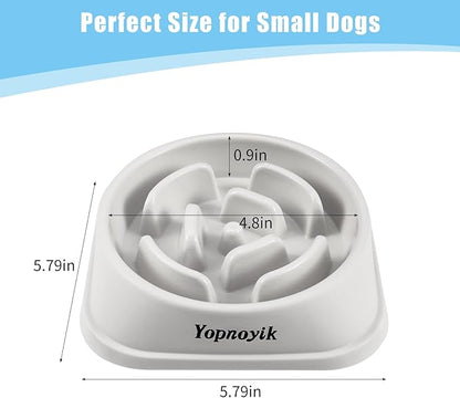 2 Pack Slow Feeder Dog Bowls for Healthy Eating, Non-Slip and Anti-Choking Design, Reduces Bloating & Overeating for Small Dogs, Easy to Clean