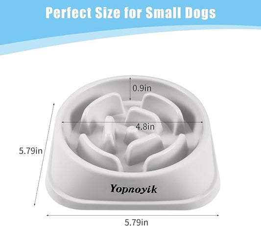 2 Pack Slow Feeder Dog Bowls for Healthy Eating, Non-Slip and Anti-Choking Design, Reduces Bloating & Overeating for Small Dogs, Easy to Clean