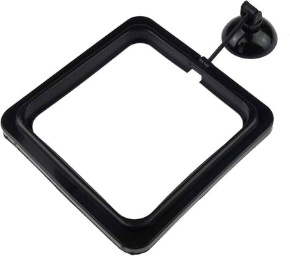 5 Pack Aquarium Fish Feeding Ring Floating Food Feeder, Square Shape with Suction Cup, Black