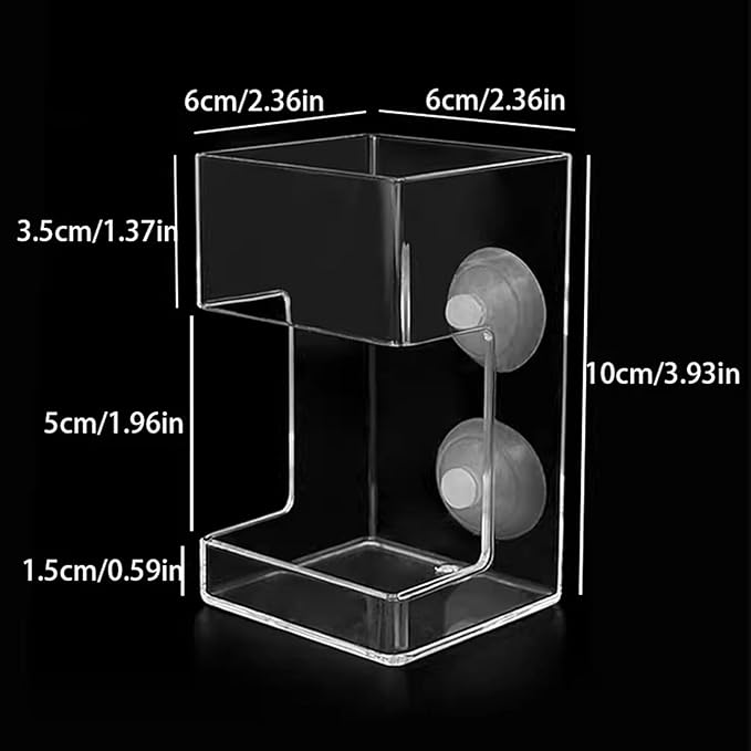 2 Pcs Fish Tank Feeding Tray with Suction Cup, Acrylic Feeding Tube Fish Food Holder, Automatic Fishing Feeder Aquarium Tank Divider Supplies, Breeder Box for Aquarium Accessories