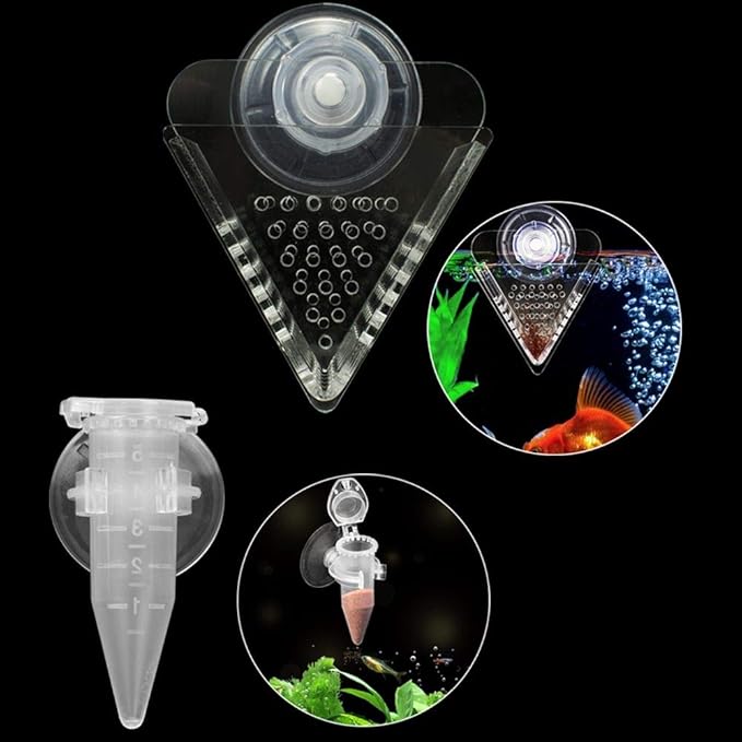 Aquarium Cone Red Worm Feeder Acrylic V-Shape Automatic Fish Feeder Brine Shrimp Food Feeding Cup with Suction Cup