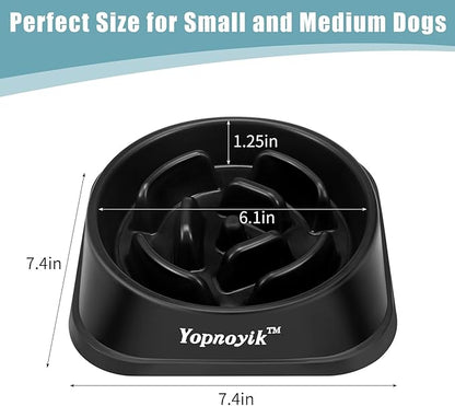 2 Pack Slow Feeder Dog Bowls for Healthy Eating, Non-Slip and Anti-Choking Design, Reduces Bloating & Overeating for Medium Dogs and Cats, Easy to Clean