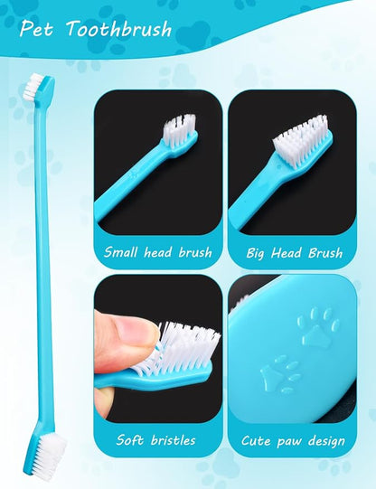 300 Pcs Dog Toothbrush Bulk Dual-Headed Toothbrush for Dogs Teeth Cleaning Dog Tooth Brush for Large Small Dogs Cats Puppy Teeth Cleaning Oral Dental Care Supplies 10 Colors