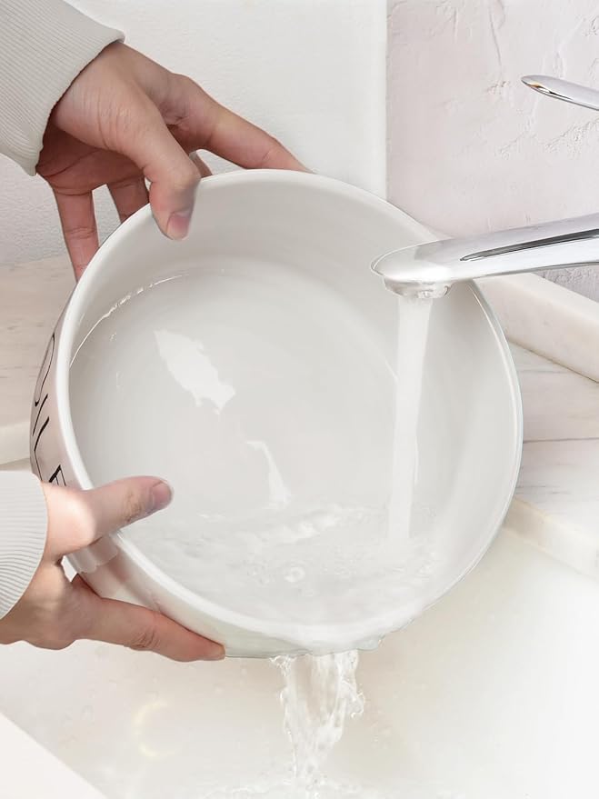 70OZ Ceramic Dog Bowl - 8'' Non-Slip Feeder for Medium & Large Dogs, Suitable for Dry & Wet Food, White, Microwave & Dishwasher Safe