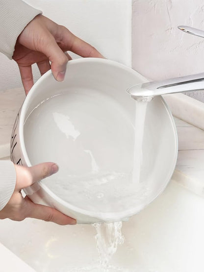 70OZ Ceramic Dog Bowl - 8'' Non-Slip Feeder for Medium & Large Dogs, Suitable for Dry & Wet Food, White, Microwave & Dishwasher Safe