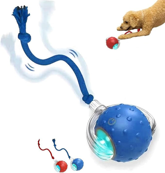 Tiny Fetch Dog Toy, Tinyfetch Interactive Dog Cat Toys Balls with Birdsong, 360° Smart Automatic Rolling Electric Dog Ball Toy, Fast Moving Balls Toys for Pets (Blue)