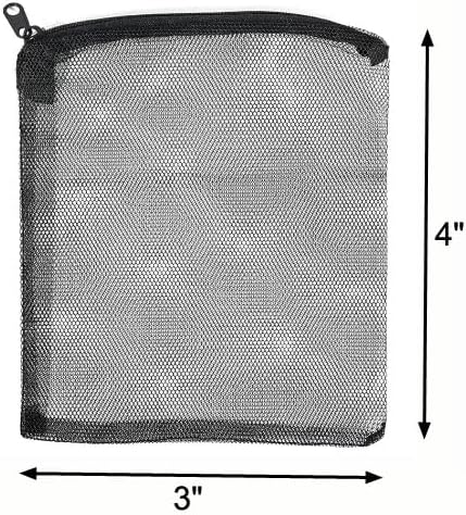 AQUANEAT 10pcs Aquarium Filter Media Bags, Fish Tank Coarse Mesh Bags with Plastic Zipper for Activated Carbon (3" x 4")