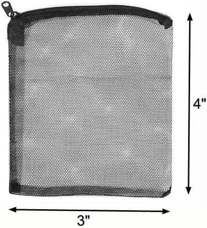 AQUANEAT 10pcs Aquarium Filter Media Bags, Fish Tank Coarse Mesh Bags with Plastic Zipper for Activated Carbon (3" x 4")