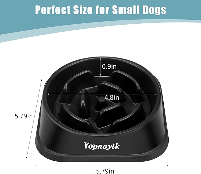 2 Pack Slow Feeder Dog Bowls for Healthy Eating, Non-Slip and Anti-Choking Design, Reduces Bloating & Overeating for Small Dogs, Easy to Clean