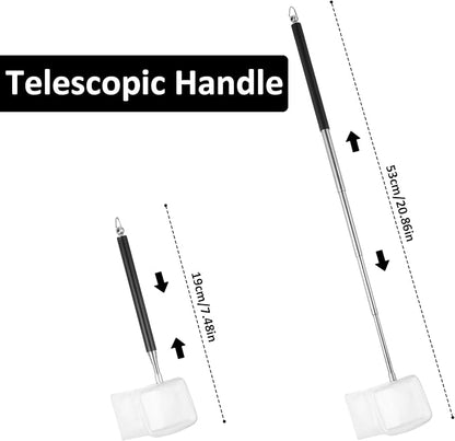 Aquarium Shrimp Net, Shrimp Skimming Aquarium Nets with Extendable Stainless Steel Handle Fish Net for Fish Tank Aquariums Small Ponds Baby-Fish Food Residue Debris, Retractable 7.5-21 Inches Long