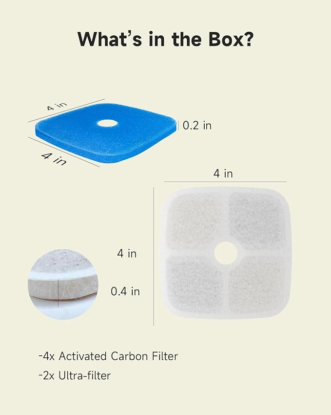 Dog Water Fountain 8 Pack Filters, 9L/2.4 Gallon Pet Fountain, Ultra Quiet