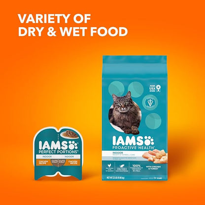 IAMS Proactive Health Indoor Weight Control & Hairball Care Adult Dry Cat Food, Chicken & Turkey Recipe, 22 lb. Bag