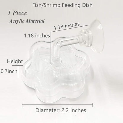 Aquarium Shrimp/Small Fish Feeding Dish Feeder Dish, Acrylic Material, Mini Size (Magnolia Shaped)