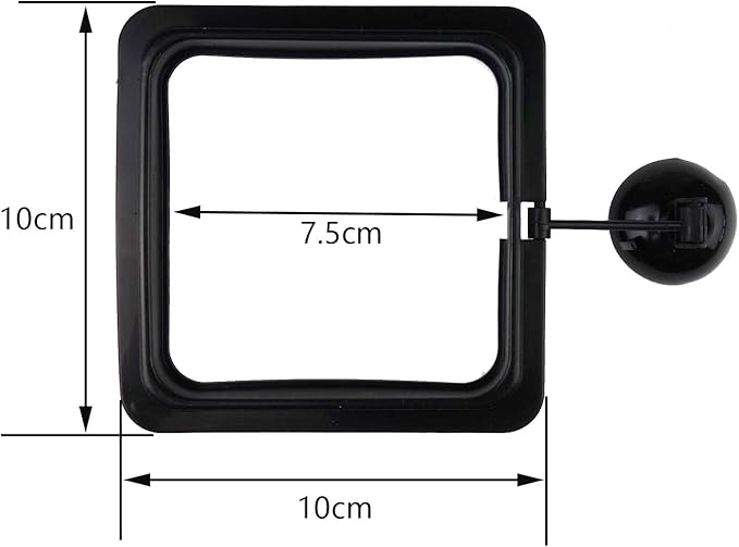 5 Pack Aquarium Fish Feeding Ring Floating Food Feeder, Square Shape with Suction Cup, Black