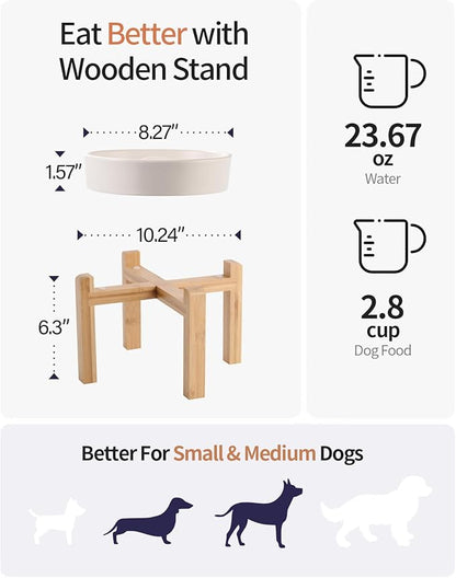 8.26 in White Dog Bowl Slow Feeder Ceramic for Medium and Large Breed, Elevated/Raised Slow Feeding Dog Food Water Dish Heavy Weighted,Puppy Dish for Fast Eaters,Puzzle Eating Bowl Modern Maze