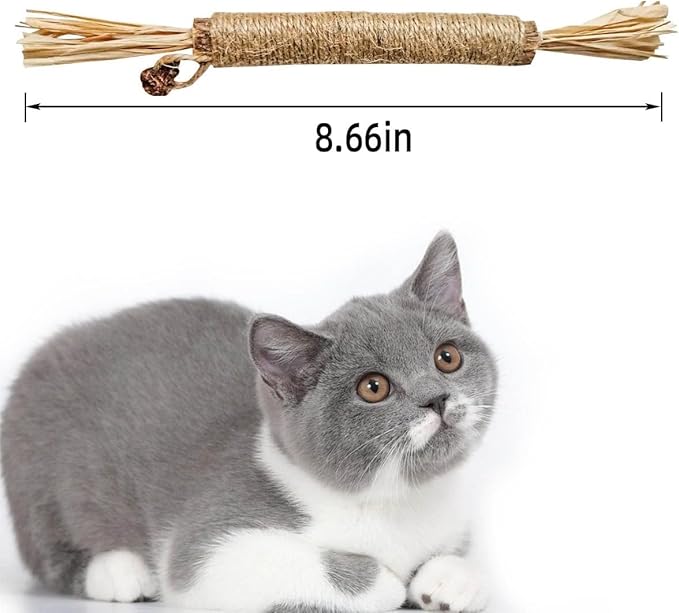 4 Pack Silvervine Sticks Cat Toys - Cat Chew Toy for Teeth Cleaning, Edible Matatabi Kitty Chew Sticks, Catnip Cat Toys for Indoor Cats