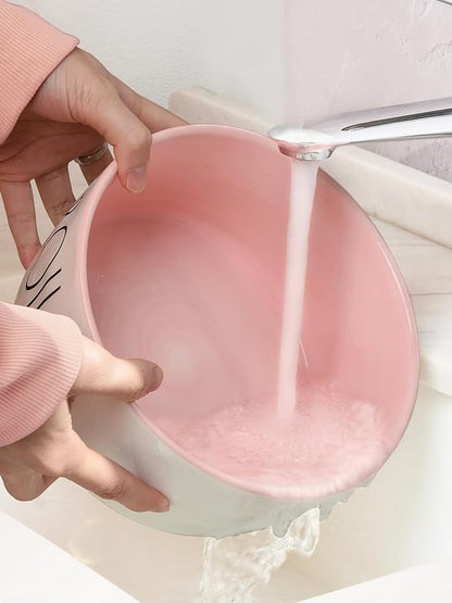 27OZ Ceramic Dog Bowl - 6 Inch Small Food Water Bowl, Heavy Duty Non-Slip Dog Dish for Medium Dogs, Food Grade Porcelain Pet Feeder Bowls, Microwave & Dishwasher Safe, Pink