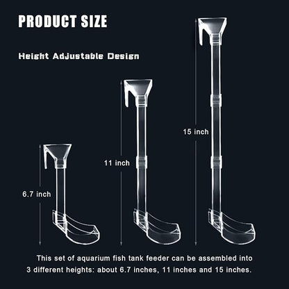 Aquarium Fish Shrimp Feeding Dish Set, Transparent Shrimp Feeding Tube, Fish Tank Feeding Supplies with Feeding Ring Cleaning Brush