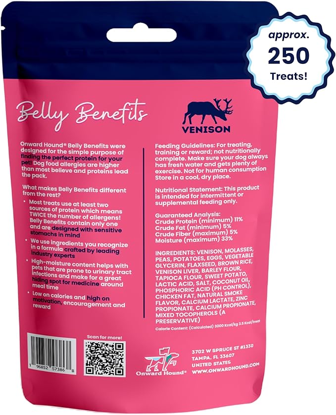 Training Treats for Dogs - Soft Venison - Low Calorie Dog Training Treats for Sensitive Stomachs with Single Source Premium Protein, Corn Free, & Soy Free Formula - 10 oz