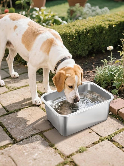 3 Gallons Extra Large Dog Bowls - Durable Food Grade Stainless Steel Dog Water and Food Bowl No Spilling, High Capacity for Large Breed Dogs Indoor Outdoor