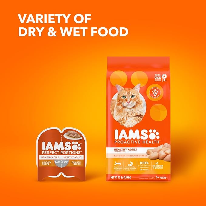 IAMS Proactive Health Adult Healthy Dry Cat Food with Chicken, 16 lb. Bag