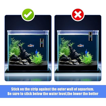AQUANEAT 6 PCS Aquarium Thermometer Strips, Fish Tank Thermometer Sticker, Terrarium Water Temperature Test (1.58" x 0.67")