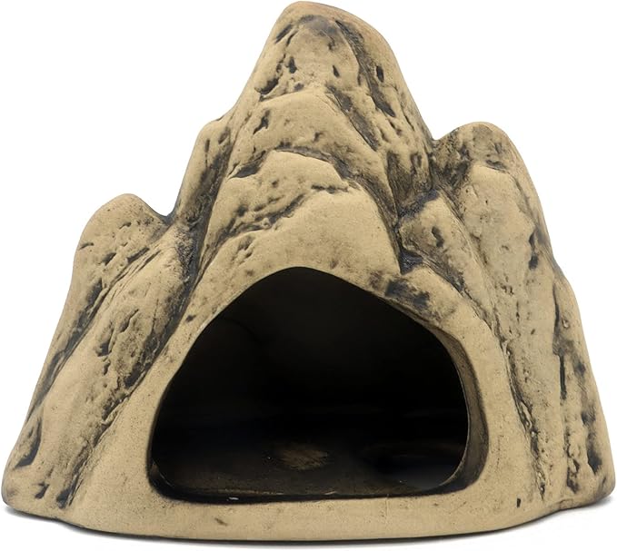 ALEGI Aquarium Ceramic Decoration Mountain, Cave Rock for Cichlids, Betta Fish Tank (Mountain)