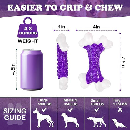 Tough Dog Toys (2 Pack), Dog Toys for Aggressive Chewers Breed, Aggressive Chew Toys for Large Dogs, Bone Chew Toy for Large Extreme Toys Indestructible