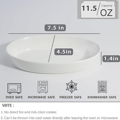 UIBFCWN Au Gratin Baking Dishes, 7.5''x4.5'' Ceramic Oval Baking Dish for Single Serving, Individual Casserole Dishes Oven Safe, Au Gratin Pans for Lasagna & Cobblers, 11.5oz, Set of 8