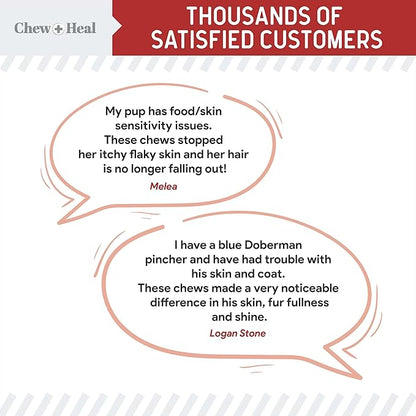 Omega for Dogs - 180 Delicious Soft Chews - Salmon Oil Treats for Skin and Coat, Itch Relief - Fish Oil Blend of Essential Fatty Acids, Omega 3, 6, and 9, and Vitamins - Smoked Bacon Flavor