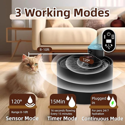 Ceramic Cat Water Fountain,Cat Water Fountain Cordless Automatic with Ultra-Quiet Pump and 4 Filter for Cats, Dogs, Multiple Pets