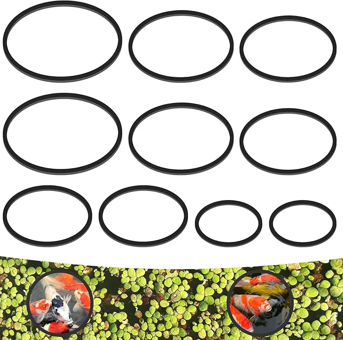 10 Pcs Fish Feeding Rings Set 5 Sizes Aquarium Round Feeder Ring for Fish Tank Aquarium Floating Plant Corral for Intercepts Floating Plants Black