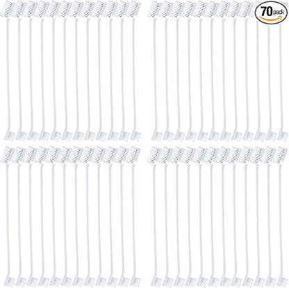 Honeydak Dog Toothbrush Bulk Dual Headed Dental Brushes Dogs Tooth Brushing Kit Long Handle Pet Tooth Brush for Puppy Large Small Cats and Most Pets Teeth Cleaning Dental Supplies(70 Pcs,White)