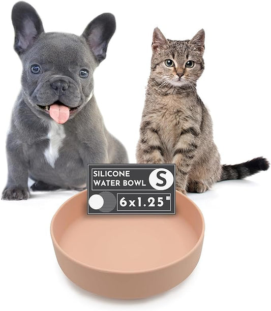 The Perfect Dish No-Spill Dog Water Bowl, Less Mess Non-Tippable Water & Food Bowl, Pure Silicone with Suction Cup, Fits 2 Cups 6” Across x 1.25” Tall, Ideal for All Pets, Small-Blush