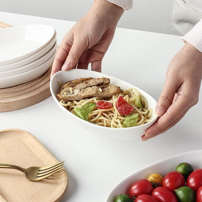 Au Gratin Baking Dishes for Oven Safe, Porcelain Mini Casserole Dish (6pc Set). 10oz Individual Gratin Dishes Set, Ceramic Small Baking Dish for Single Serving, Banana Split Bowls, 7.6x4.4in