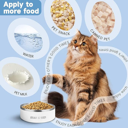 StarSpeed 42oz Stainless Steel Dog Bowls with Rubber Bottom Non-Slip Double Wall Metal Outdoor Dog Food and Water Bowls Weighted Insulated Pet Feeding Bowl for Small,Medium Sized Dogs or Cats