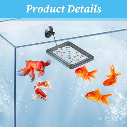 2 Pcs Fish Feeding Feeder Square Betta Feeding Ring Floating Food Feeder with Suction Cup Aquarium Accessories for Goldfish Guppy Small Fish