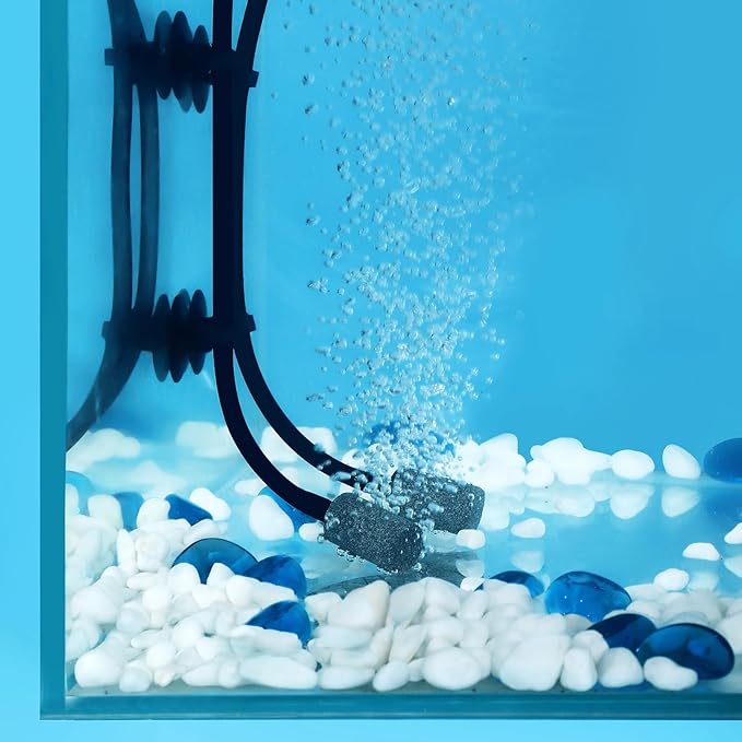 AQUANEAT 14Feet Aquarium Airline Tubing, Standard 3/16" Tubing, Air Pump Accessories,with Air Stones, Check Valves, Suction Cups and Connectors (Black)