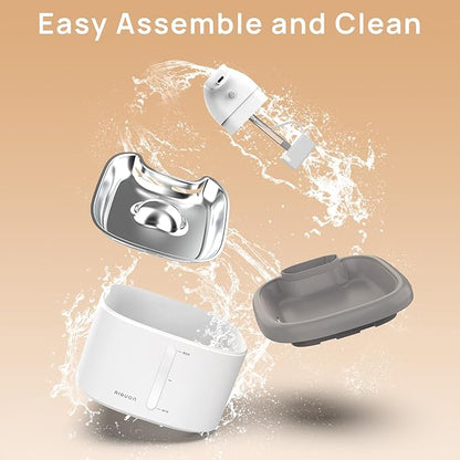 cat Water Fountain Wireless - 118oz/3.5L Cordless Automatic Water Dispenser for Cats, Stainless Steel Water Bowl for Pets no Spilling, Cat Feeding & Watering Supplies with 5 Filters